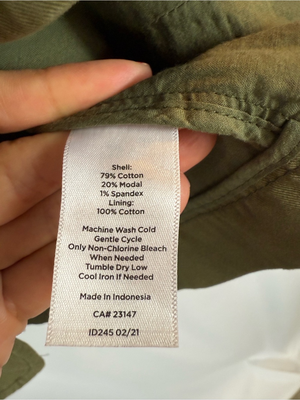 Talbots Olive Green Women's Tailored Cotton Blazer Jacket CASUAL WASHED BLAZER - Picture 10 of 16